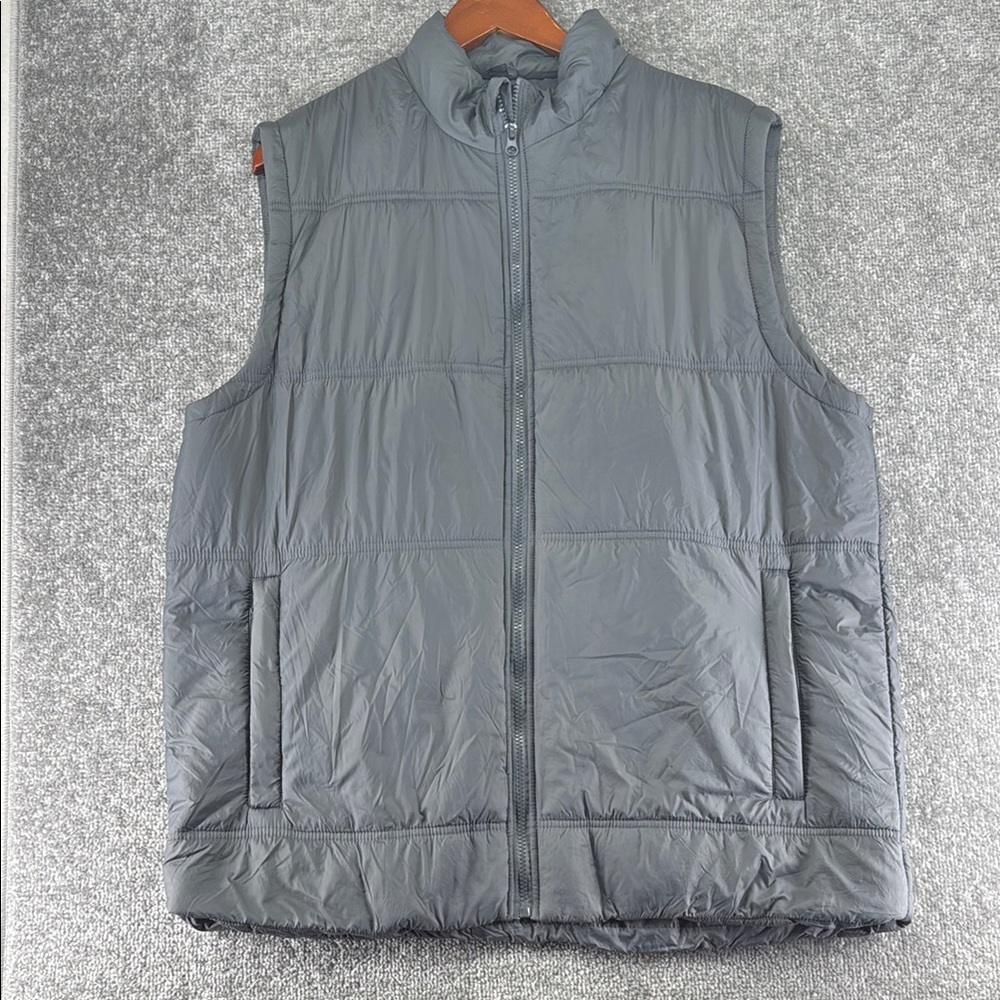 The Journeyman Bag Co Gray Puffer Vest Sleeveless Zip Up Jacket Mens Size 2XL